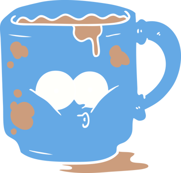 flat color style cartoon dirty office mug png