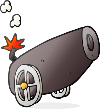 hand drawn cartoon cannon png