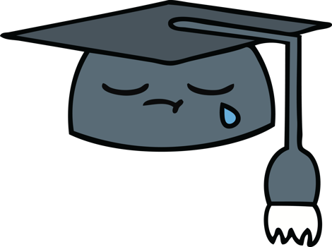 cute cartoon of a graduation hat png