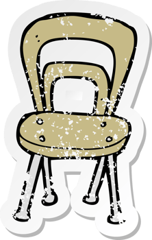 retro distressed sticker of a cartoon chair drawing png