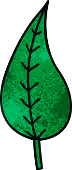 retro grunge texture cartoon of a green leaf png
