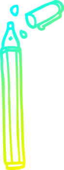 cold gradient line drawing of a cartoon office pen png