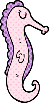 cartoon doodle sea horse png