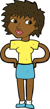 cartoon woman with hands on hips png