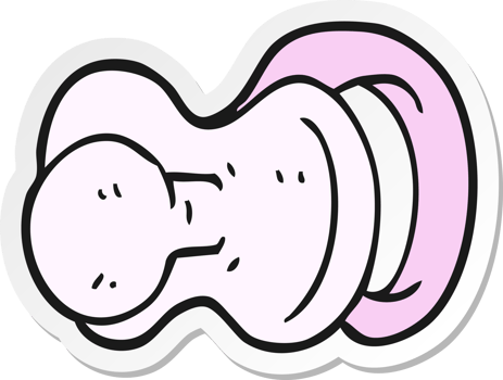 sticker of a cartoon pacifier png