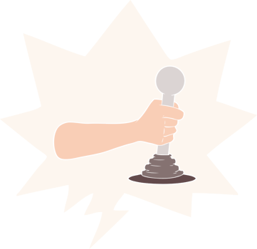 cartoon hand pulling lever with speech bubble in retro style png