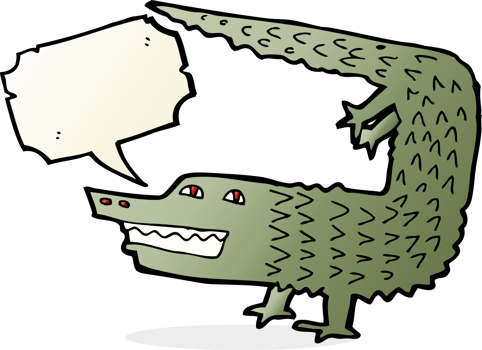 cartoon crocodile with speech bubble png