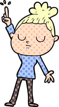 cartoon calm woman png