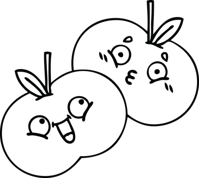 line drawing cartoon of a apples png