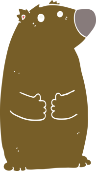 flat color style cartoon bear png
