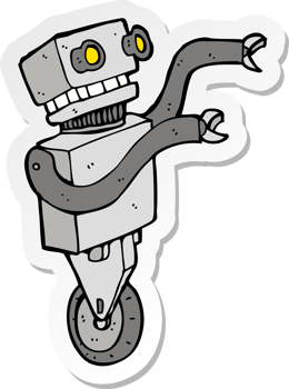 sticker of a cartoon funny robot png
