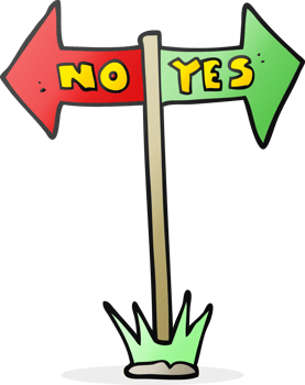cartoon yes and no sign png