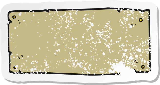 retro distressed sticker of a cartoon blank sign png