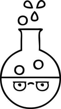 line drawing cartoon of a test tube png
