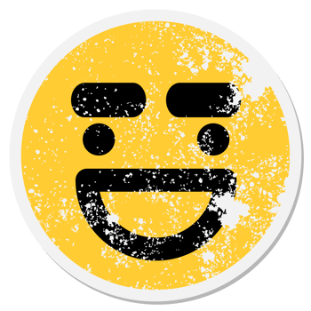 happy big eyebrow face circular sticker png