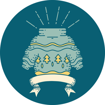 icon of a tattoo style christmas jumper png