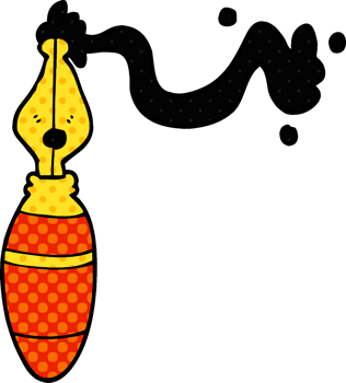 cartoon doodle fountain pen png