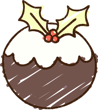 Christmas Pudding Chalk Drawing png