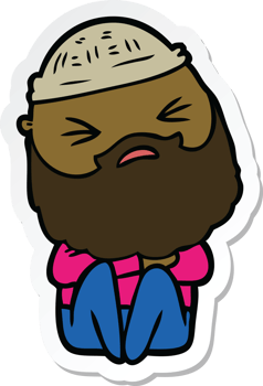 sticker of a cartoon man with beard png