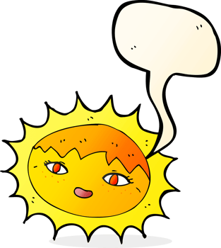 cartoon pretty sun with speech bubble png