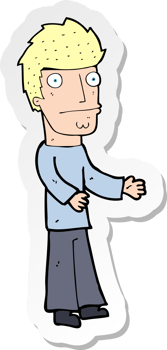 sticker of a cartoon confused man png