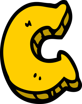 cartoon doodle letter c png