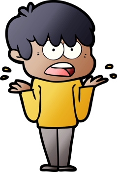 worried cartoon boy png