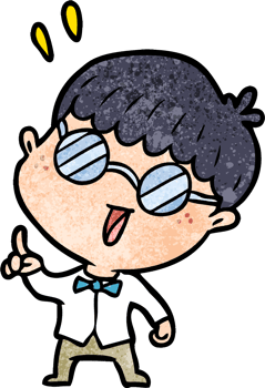 cartoon clever boy with idea png