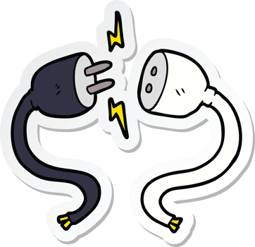 sticker of a cartoon plug and socket png