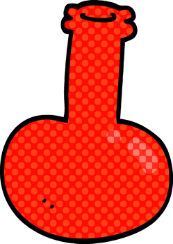 cartoon doodle red vase png