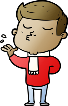 cartoon model guy pouting png