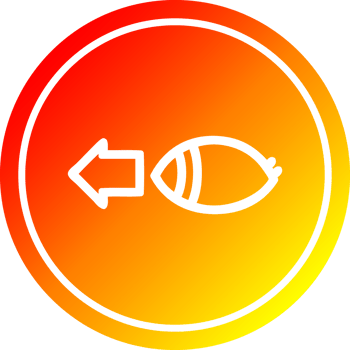 staring eye circular icon with warm gradient finish png