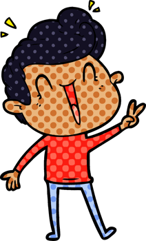 cartoon excited man png