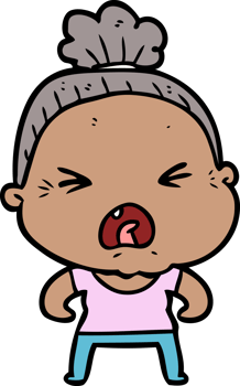 cartoon angry old woman png