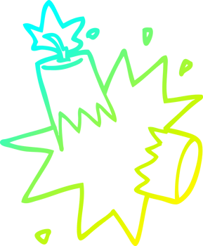 cold gradient line drawing of a cartoon dynamite png