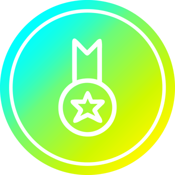 medal award circular icon with cool gradient finish png