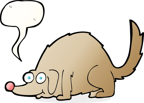 cartoon happy dog with speech bubble png