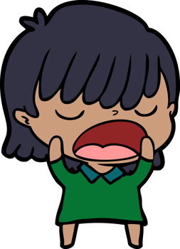 cartoon woman talking loudly png
