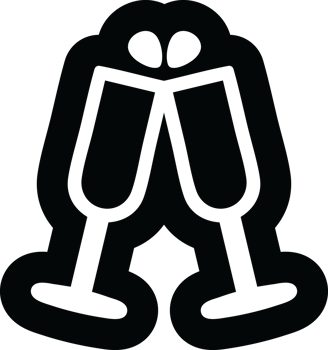 raised glasses icon symbol png