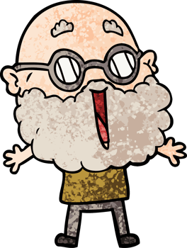 cartoon joyful man with beard png