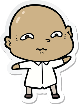 sticker of a cartoon nervous man png