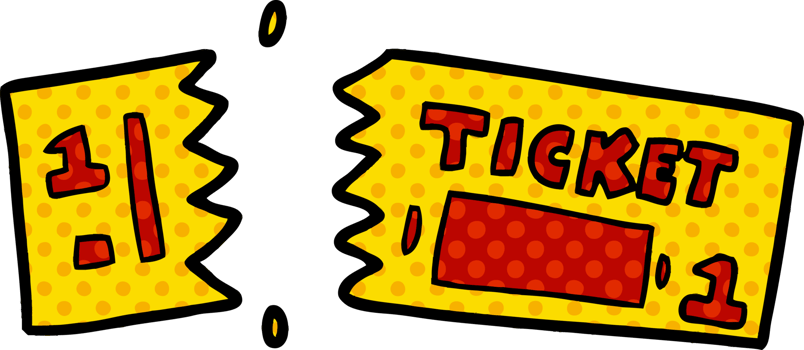cartoon ticket drawing png