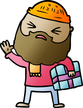 cartoon man with beard png