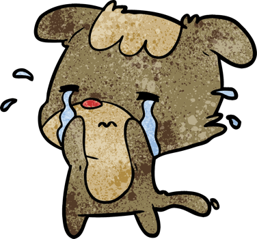 cartoon sad dog crying png