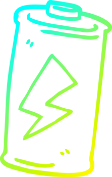 cold gradient line drawing of a cartoon battery png