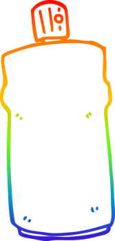 rainbow gradient line drawing of a cartoon spray can png