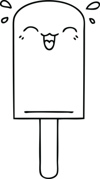 line drawing quirky cartoon orange ice lolly png