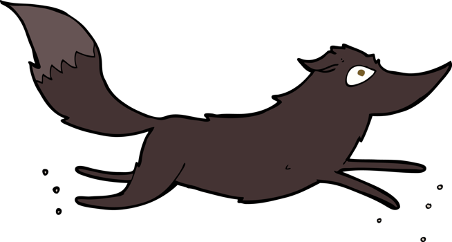cartoon wolf running png