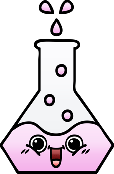 gradient shaded cartoon of a science beaker png