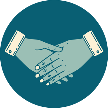 iconic tattoo style image of a pair of hands png